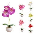 thumbnail image 3 of Xinwanna 1Pc Potted Artificial Butterfly Orchid Flower Stage Garden Wedding Party Decor (Red), 3 of 13