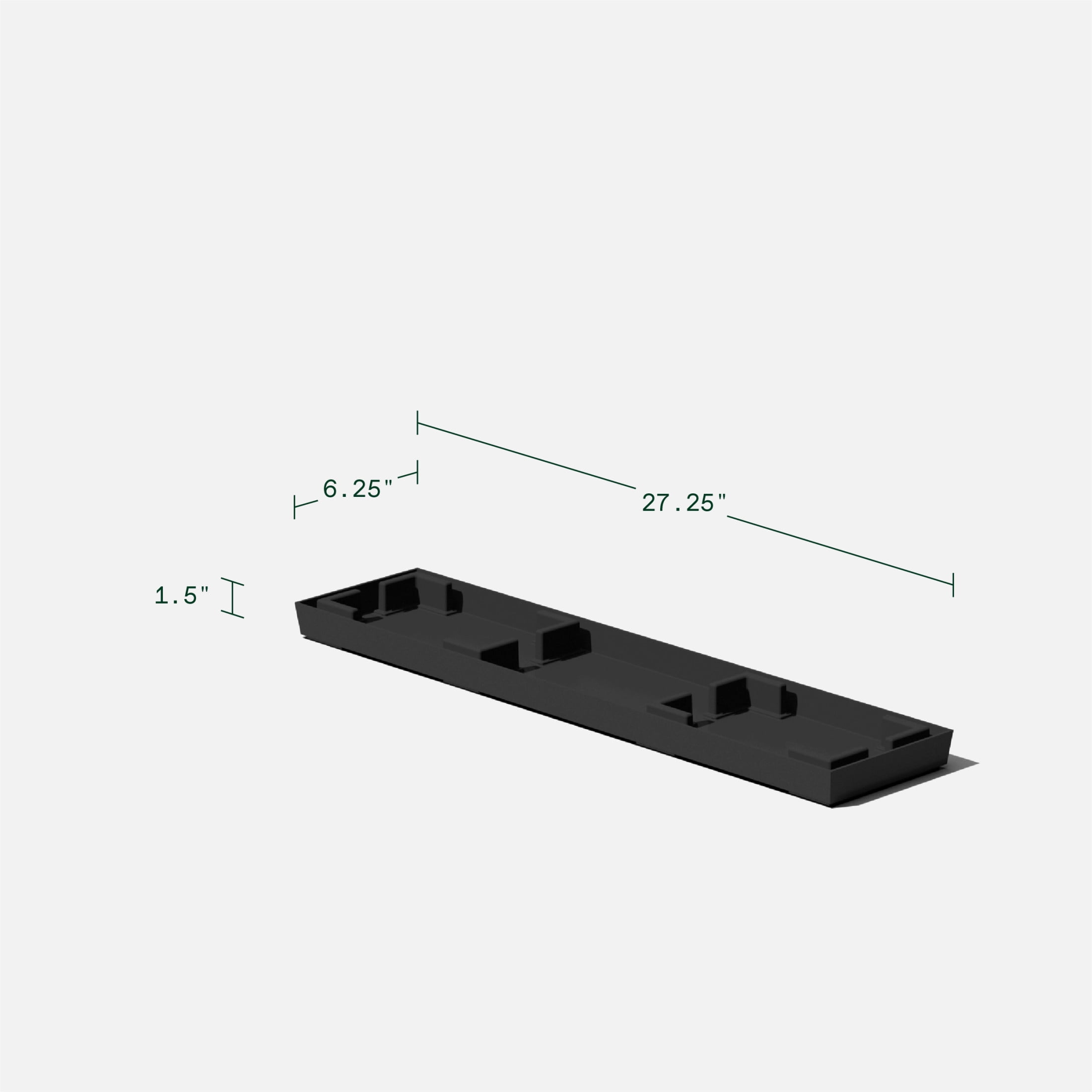 Veradek Pure Series Midori 31" Plastic Planter Tray - Black