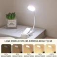 thumbnail image 2 of Rechargeable Book Light Mini LED Reading Light Flexible Easy Clip Lamp Portable, 2 of 14