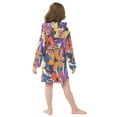 thumbnail image 7 of FORMRS Niños Bathrobe Unisex Hooded Robe Soft Plush Pajamas Sleepwear, Size 7-9T, Colorful Painted Flowers Pattern, 7 of 7