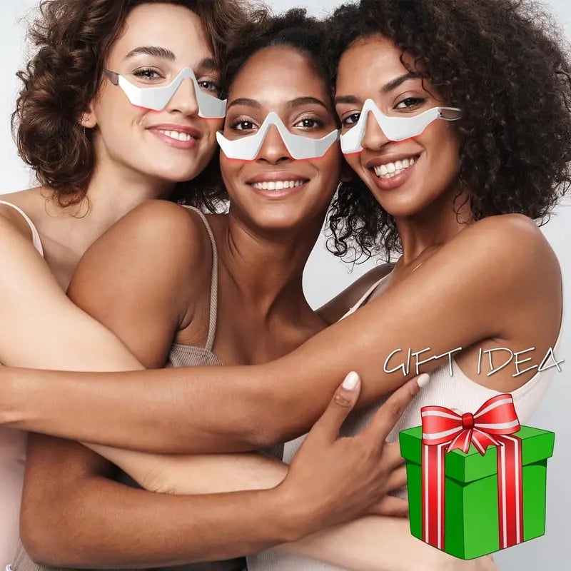 3D Under Eyes Red Light Therapy Massager Glasses, Microcurrent Eye Face Led Red Light Beauty Device Under Eye Massager Eyes Bag Remover For Reduce Dark Circles Puffiness Wrinkles Relax Eye Strain