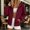 Wine, variant on Women's Solid Color Zip Up Jackets Loose Fit Mock Neck Casual Tops with Pockets Light Blue XL(XL)