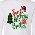 thumbnail image 4 of Inktastic Santa is Promoting Me to Big Brother Green Plaid Tree Long Sleeve Youth T-Shirt, 4 of 5
