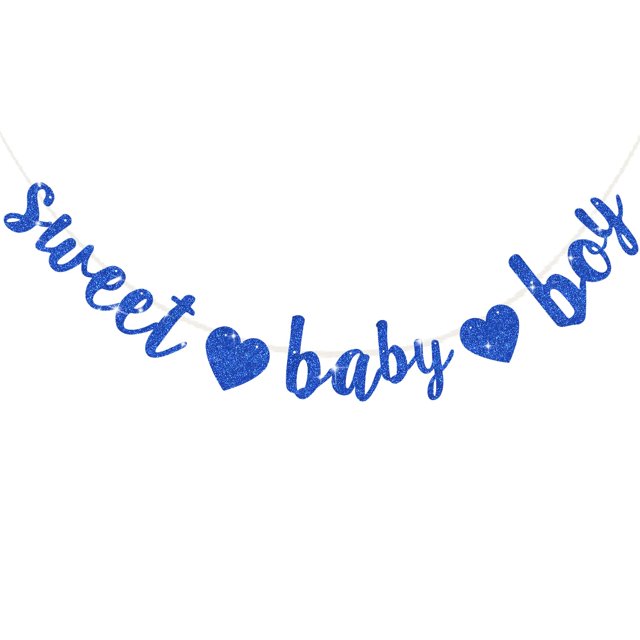Suministros de fiesta para bebés Banner RICHHHA Blue Glitter Sweet Boy