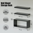 thumbnail image 4 of Juego de 3 estantes de pared RICHER HOUSE negros para baño y dormitorio, 4 of 7