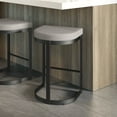 thumbnail image 6 of Amisco Lester 26 In. Counter Stool - Grey and Beige Polyurethane / Black Metal, 6 of 9