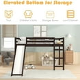 thumbnail image 3 of Bellemave Full Size Loft Bed with Slide, Solid Wood Full Bed Frame with Ladder for Kids, Low Loft Bed Space-Saving for Boys or Girls (Espresso), 3 of 7