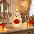 thumbnail image 5 of Halloween Ghost Lantern with Remote Control, Resin Flameless Ghost Candle with Flickering Warm LED, Tabletop Decor for Mantel Shelf Party Home, 5 of 5