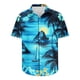 thumbnail image 5 of Camisas Hawaianas de los Hombres de Moda Casual Floral Impresión de Manga Corta Solapa Botón Arriba, Ligero para Primavera Verano, 5 of 9