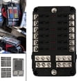 thumbnail image 4 of Dosaele 6/12 Ways Fuse Box 12V/24V Bus Bar Car Marine Fuse Box Holder with LED Indicator, 4 of 13