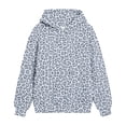thumbnail image 3 of Lutiedan Girls Leopard Print Hoodie Oversized Fleece Fall Winter Hooded Sweatshirts Long Sleeve Casual Pullover Top Size 3-13,Blue, 3 of 5