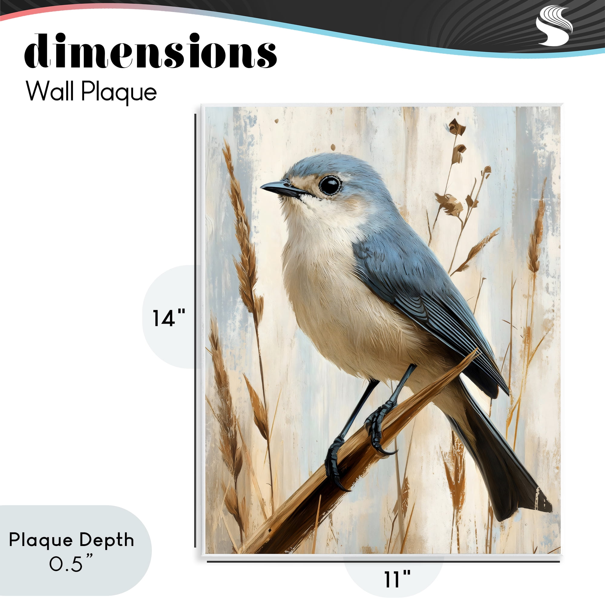 Stupell Industries Bluebird on Tall Glass Perch Wall Plaque Art, design by Creative Studio