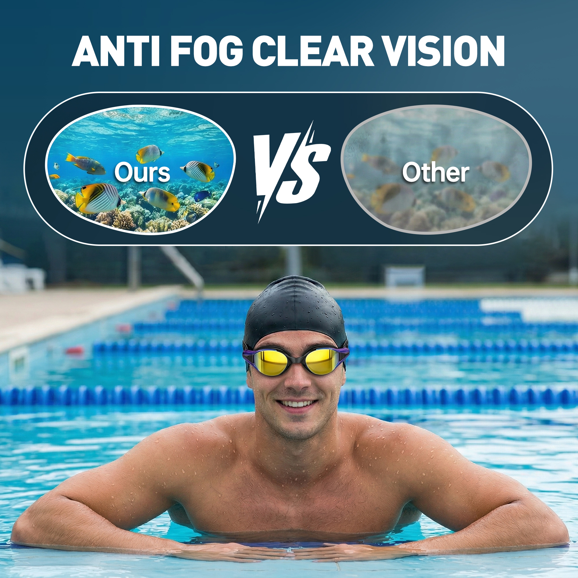 GPED 2-Pack Adult Swim Goggles with Anti-Fog photo 2
