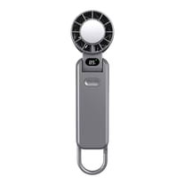 ChicYu Vertical Air Circulator Fan with Ice Coolings Mode,USB Rechargeable Brushless Motor Desktop Fan, Foldable Portable Coolings for Outdoor Office Bedroom Gray