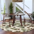thumbnail image 4 of Round Area Rug 6 Ft, Sage Green Christmas Washable Non-Slip Circle Carpet for Living Room/Bedroom, Rustic Pine Cones Xmas Botanical Low-Profile Indoor Mats Collection Rugs for Residential, 4 of 7