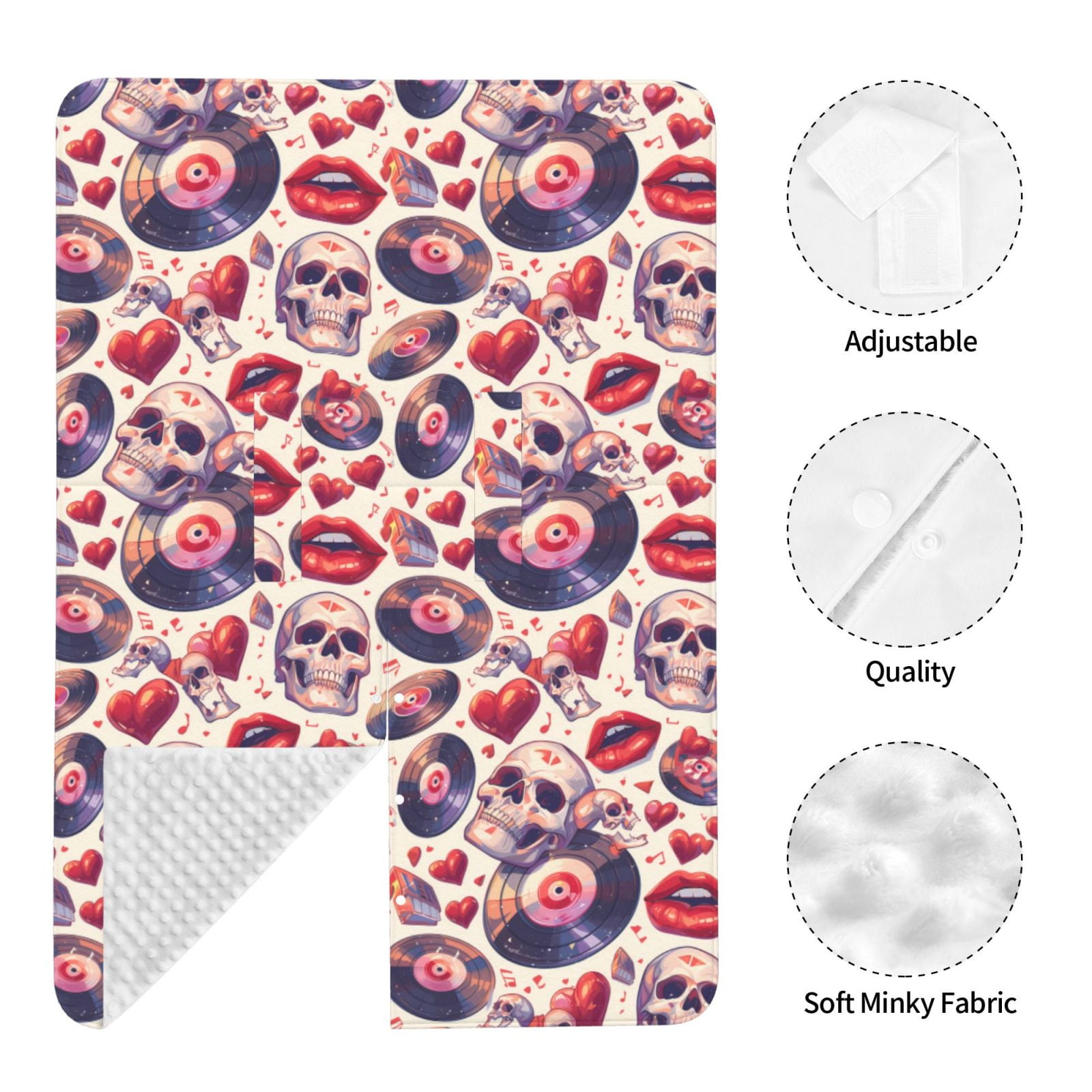 Naloa record rock Skull lips Baby Car Seat Cover, Breathable Baby Carrier Cover, Multiuse Baby Carrier Cover & Nursing Breastfeeding Cover