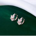 thumbnail image 3 of Solid 925 Sterling Silver CZ Leaf Hoop Earrings Huggie for Women Teens Leaf Cartilage Hoop Earrings Helix Earrings, 3 of 11