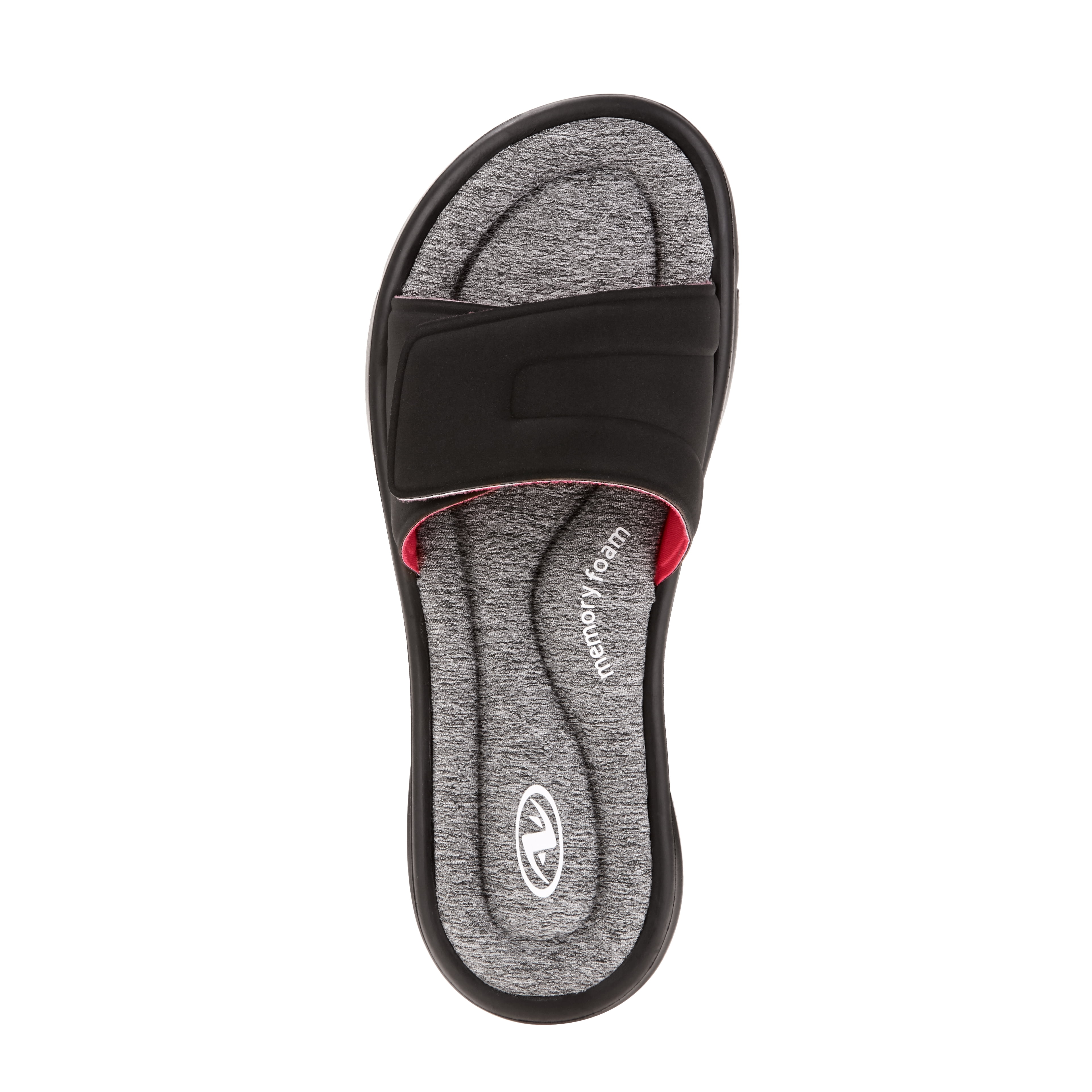 athletic works women's memory foam slide sandal