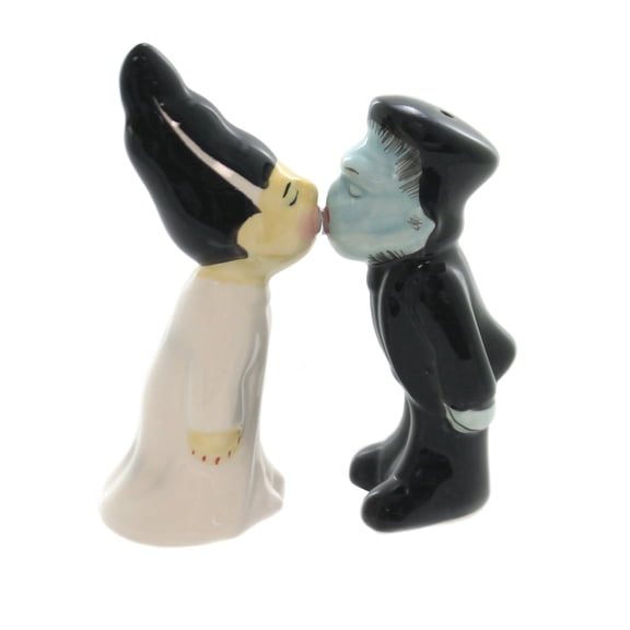 Pacific Giftware Zombies Monster and Bride Magnetic Ceramic Halloween Salt and Pepper Shakers