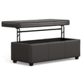 thumbnail image 2 of Simpli Home Avalon 44 Pouces Ottomane de Rangement à Dessus Relevable en Similicuir Brun Tanner, 2 of 7