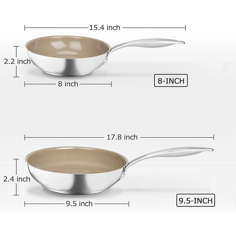 PRICUSIS Nonstick Ceramic Sauté Pan with Lid (3.2 qt, 10 inch), Toxin-Free  Deep Frying Pan, Versatile Non Stick Frying Pan, Skillet, PTFE, PFOA & PFAS