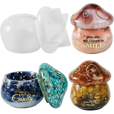 jinkunde Mushroom Jar Silicone Resin Mold with Lid
