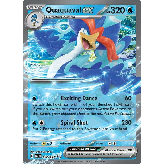 Pokemon Paldea Evolved Double Rare Quaquaval ex #52