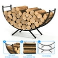 thumbnail image 3 of 33.3 Inch Heavy-Duty Metal Log Holder Curved Firewood Rack,for Indoor/Outdoor Fireplace, Patio, Rust-Proof Sturdy Firewood Storage Stand with Practical Design, 3 of 5