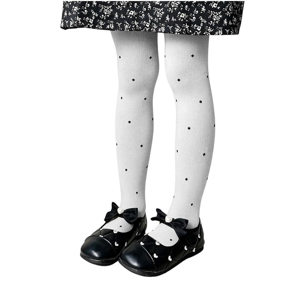 MXUIKV Girls Toddler Kids Cotton Leggings Pants Footed Stretchy Slim Fitted High Waist Print Trousers(1-2Years,White)