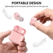 TOZO T6 Earbuds Wireless Bluetooth Ear Buds, 50H, AI Chat/Translation/Clear Mics, Stereo Bass, Wireless Charging, App-32EQ, IPX8 Waterproof Headphones, Rose Gold
