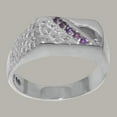 thumbnail image 2 of LBG British Made Sterling Silver Natural Amethyst Mens band Ring - 33 size options - Size 10.25, 2 of 6
