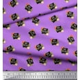 thumbnail image 3 of Soimoi Purple Cotton Voile Fabric Floral & Be You Text Decor Fabric Printed BTY 56 Inch Wide, 3 of 5