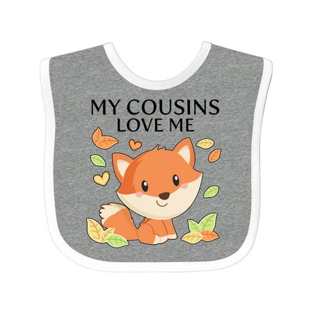 

Inktastic My Cousins Love Me- Little Fox Gift Baby Boy or Baby Girl Bib