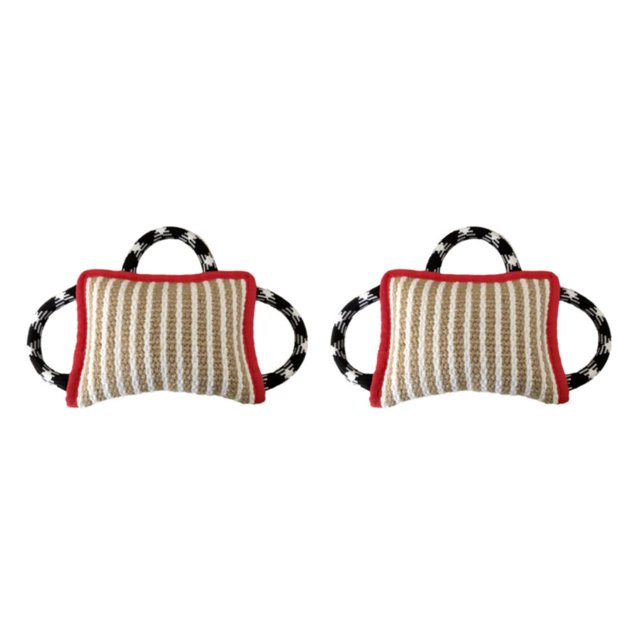 Greeniant Durable Dog Bite Pillow Tug Toy Puppy con 3 manijas Tug of War Training Red Rojo 2piezas