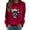 Wine, variant on Fiaer Crew Neck Women Christmas Sweatshirts Long Sleeve Fog Printed Tops Plus Size Casual Fashion Fall Cozy Pullover White XL