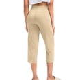 thumbnail image 7 of Inglocry Womens Capri Pants High Waisted Straight Leg Yoga Capris Leggings with Pockets Crop Workout Summer Pants Khaki XL, 7 of 7
