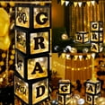 90shine Graduation Decorations Class of 2024 2025 4PCS Black Congrats
