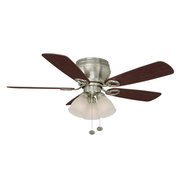 Hampton Bay Whitlock 44" LED Indoor Brushed Nickel Ceiling Fan with Light Kit