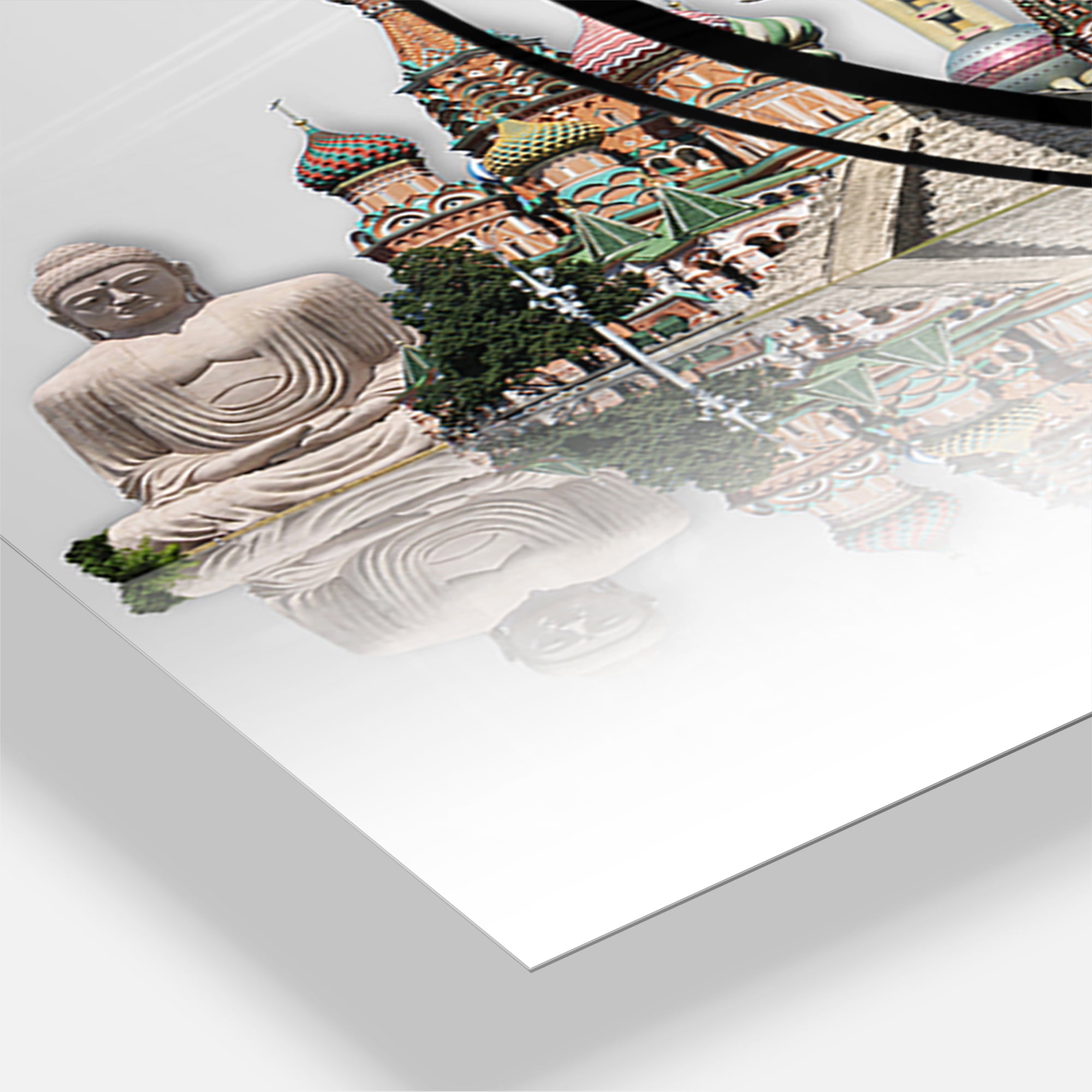 Designart 'Famous Monuments Across World' Modern wall clock