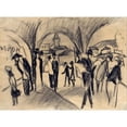 thumbnail image 2 of August Macke 18x14 Gold Ornate Wood Frame and Double Matted Museum Art Print Titled - Scene Under the Arcades in Thun (1913), 2 of 4