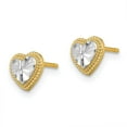 thumbnail image 5 of Auriga Fine Jewelry 14K Yellow Gold Rhodium Heart Stud Earrings for Women, 5 of 5
