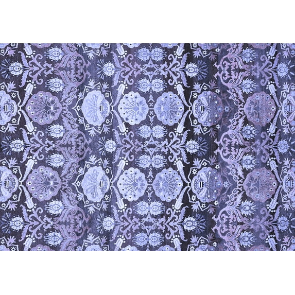 Ahgly Company Machine Washable Indoor Rectangle Abstract Blue Modern Area Rugs, 3' x 5'