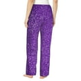 thumbnail image 3 of Kll Womens Glitter Purple Print Pajama Pants Soft Pajama Bottoms For Women Cozy Lounge Pants, 3 of 9