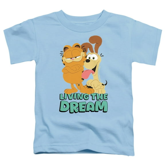 Garfield Movie Odie and Garfield Kids T Shirt (Medium) for Youth Toddler Boys and Girls, Light Blue