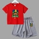 thumbnail image 3 of Conjunto de 2 piezas de camiseta y pantalones cortos divertidos de verano para niños y adolescentes, juego de lucha de algodón, Anime, Cosplay, ropa informal para niño y niña, conjunto para bebé, 3 of 5