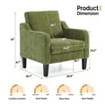 thumbnail image 4 of Ktaxon Accent Chair with Thick Cushion, Mid-Century Modern Single Sofa Chenille Armchair for Living Room, Bedroom Green, 4 of 9