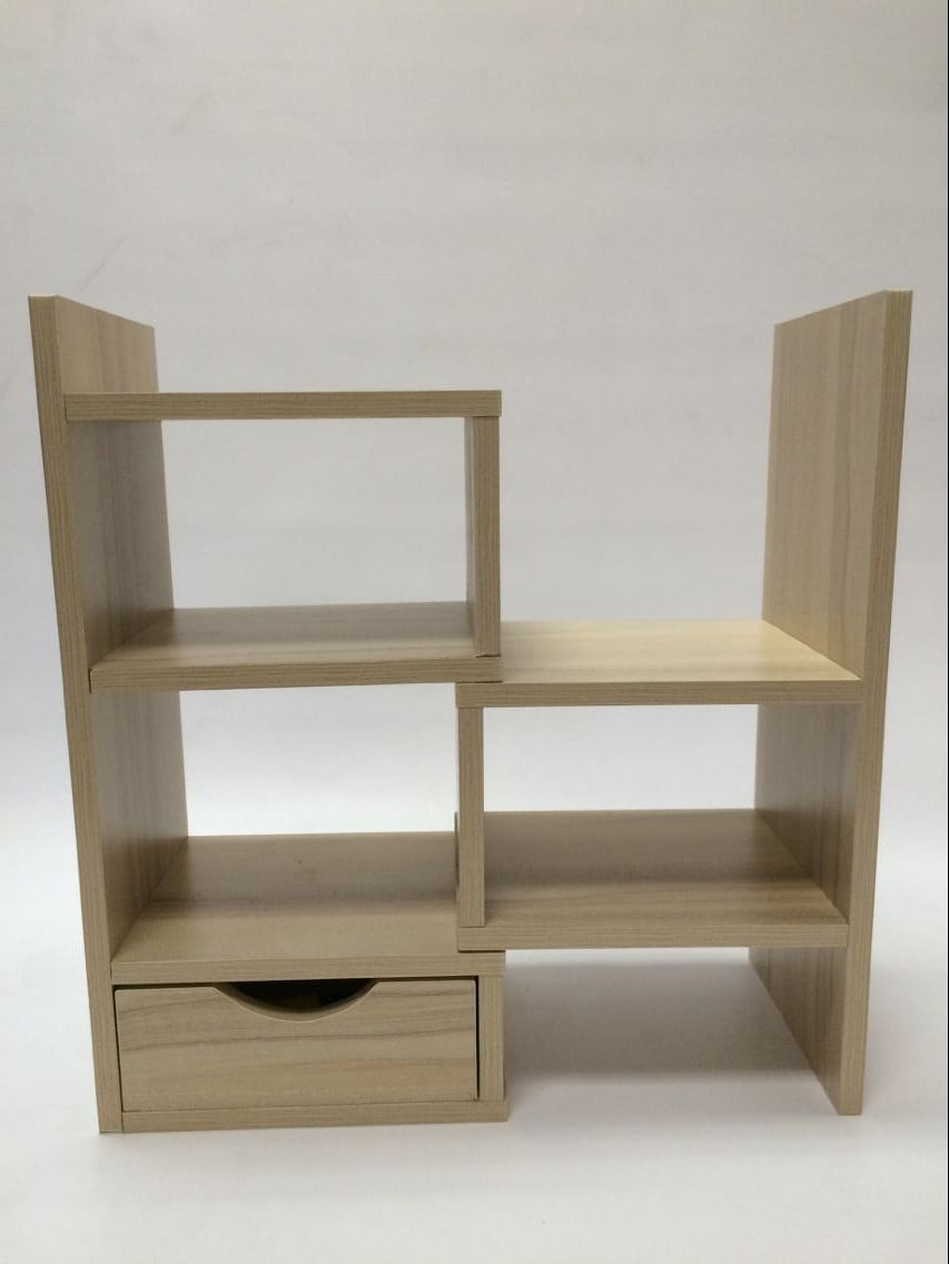 Seny Desktop Organizer Office Storage Rack Adjustable Wood Display