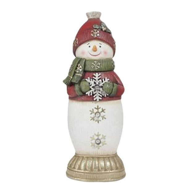 Toystoory Estatuilla de muñeco de nieve de Navidad, adorno brillante interesante para el hogar, artesanías de vacaciones, decoración de Rojo