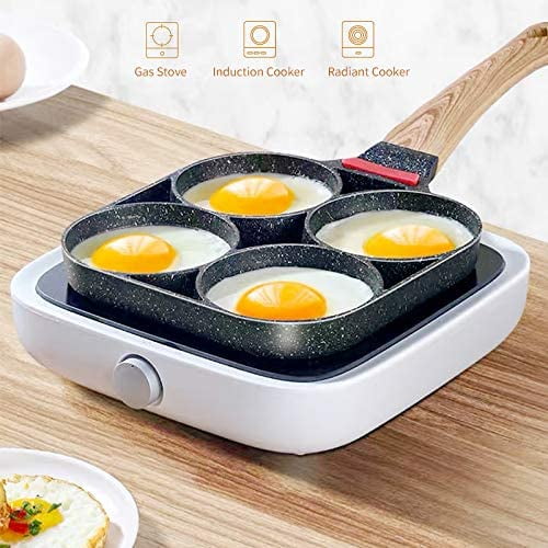 4 Cup Egg Pan Non-Stick Breakfast Frying Pan Heat Conduction Evenly Fried Egg  Pan With