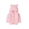 thumbnail image 1 of Godderr Baby Boys Girls Hooded Sweaters Newborn Cardigan Sweater Cute Long Sleeved Solid Color Buttons Sweaters Outwear for Baby 3M-12M, 1 of 6